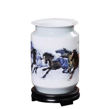 瓷博 驰骋 马瓷器花瓶摆件 景德镇陶瓷装饰工艺品