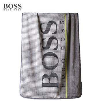 HUGO BOSS  LOGO 格纹毯（灰） 140×190cm