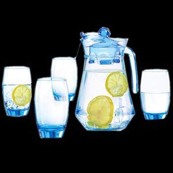 乐美雅鸭嘴系列玻璃水具5件套 (冰蓝)L0470