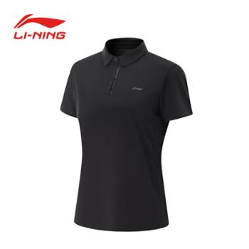 李宁女夏季POLO衫新款速干短袖翻领运动T恤APLV016