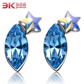 钻金森 925纯银五角星耳钉