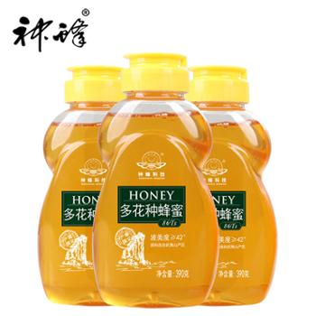 农大神蜂 百花蜂蜜 共390g*3瓶/套装