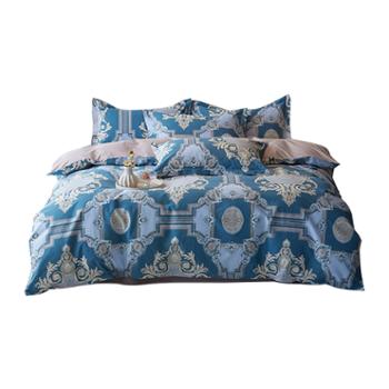 洁帛 全棉花卉系列床上床单款四件套 大气大版印花，装点不一样的卧室