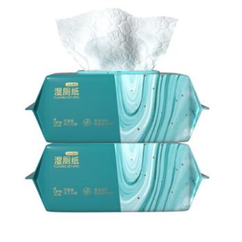植护湿厕纸80片*2包 可降解湿巾大包家庭装