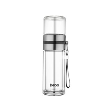 Debo 德铂茶水分离双层玻璃杯泡茶师过滤办公男女特尔斯DEP-746 茶水分离玻璃杯 260ml