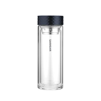 乐扣乐扣（LOCKLOCK）风尚双层玻璃杯304不锈钢360ml LLG938FU