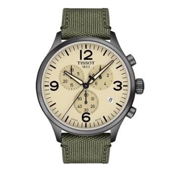 天梭TISSOT 速驰系列皮带石英男士手表绿色织带 T116.617.37.267.00
