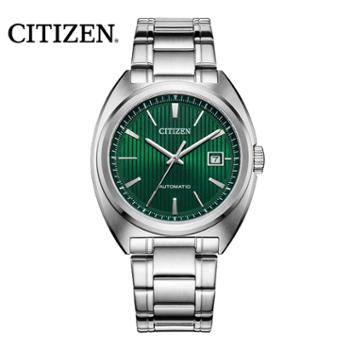 西铁城Citizen 机械手表绿盘钢带商务男表NJ0101-78X