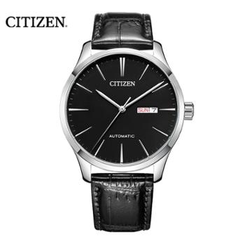 西铁城Citizen 机械手表黑盘皮带手表男腕表 NH8350-08E