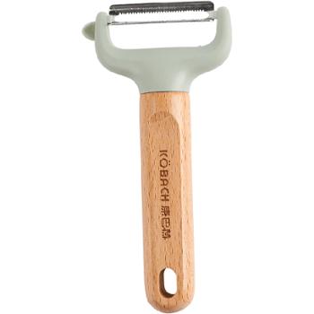 康巴赫轻厨系列削皮刀榉木手柄一体挂钩厨房小工具 削皮刀
