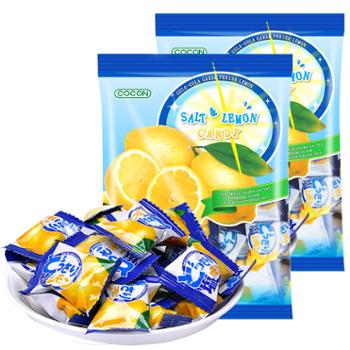 可康/COCON 马来西亚进口 海盐咸柠檬水果糖 休闲零食 150g*2袋