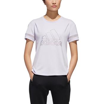 阿迪达斯adidas 女子运动休闲透气短袖T恤GJ9023