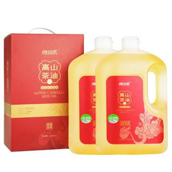 得尔乐 有机低温冷榨高山红花茶油 2L*2瓶