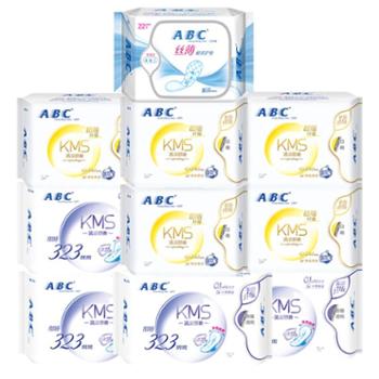 ABC 卫生巾日用夜用护垫组合套装棉柔共10包