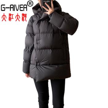 大江大河/G-RIVER 冬季女式短款白鸭绒保暖羽绒服 连帽防风 S－L