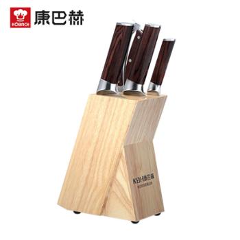 康巴赫（KBH） 刀具套装 高硬度不锈钢彩木柄菜刀套装5件套 KDT5A