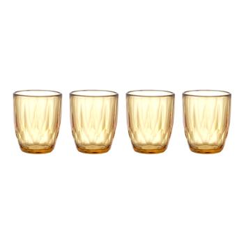 康宁玻璃杯家用高硼硅耐高温高档精致加厚耐热水杯 250ML 钻石杯四件组