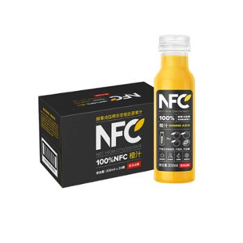 农夫山泉 NFC100%鲜果冷压榨橙汁 300ml*24瓶