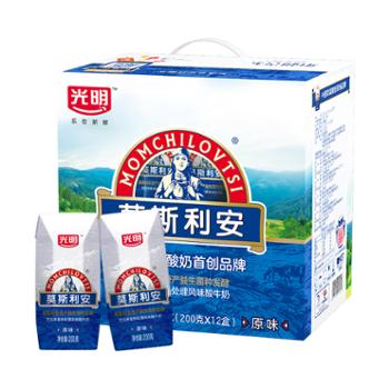 光明 莫斯利安钻石包巴氏杀菌酸牛奶(原味) 200g*12盒