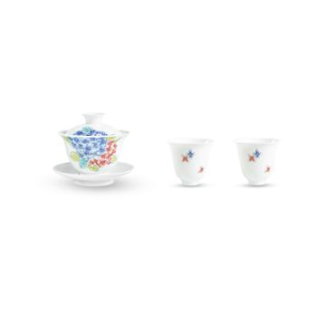 金和汇景·李彭艺术锦绣茶具一盖碗两杯