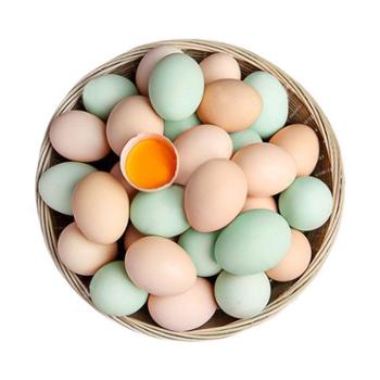 鑫鲜聚 农家散养绿壳+粉壳鲜鸡蛋 混合装50枚（单枚50g左右） 总重约2.5kg