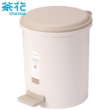 茶花 大号带盖脚踏式圆型 公室卫生间 垃圾桶9.6L