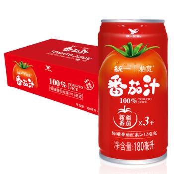 统一 精选 新疆 番茄 100%番茄汁（无糖、盐） 180ml*24罐
