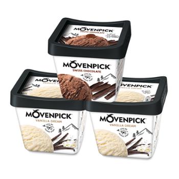 莫凡彼/Movenpick 瑞士冰淇淋香草+巧克力 500ml*3 组合装