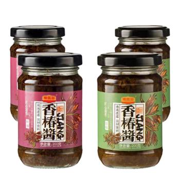 辣酱翁 嫩芽香椿酱 开盖即食 四瓶装 200克/瓶 原味/鲜辣两种口味