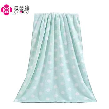 洁丽雅 浴巾1条 吸水速干裹巾纯色柔软透气易干颜色随机