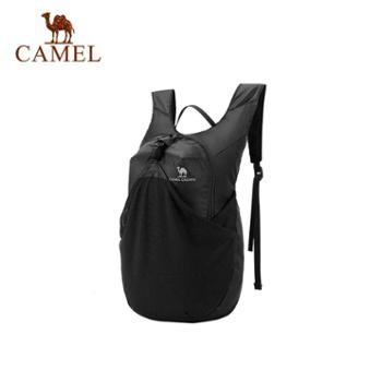 骆驼（CAMEL）户外运动双肩包骑行背包轻便可折叠跑步皮肤包男女登山旅游包W9B318013A 黑色