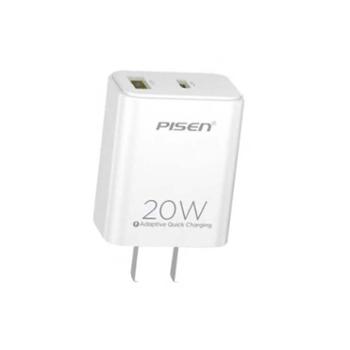 品胜/Pisen 手机充电器20w快充双口A+C迷你便携充电头 HN291A 适用苹果华为插头