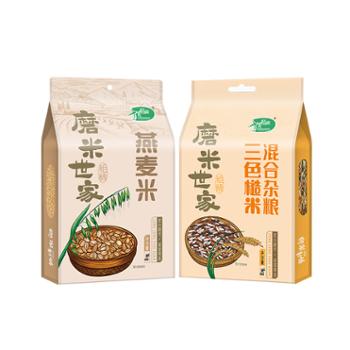 十月稻田 混合杂粮粗粮 红米黑米糙米燕麦米组合包 2kg