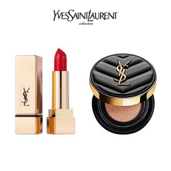 伊夫.圣罗兰/YSL 方管1966 3.8g+明彩轻垫粉底液10 14g 皮革气垫