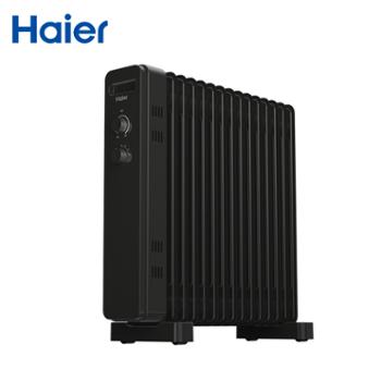 海尔/Haier 取暖器电油汀 节能家用15片黑色无声光三档调节可加湿可烘衣 HNY-1521A