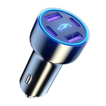 车侦探 U4车载100W超级快充4口插头双USB+双PD转换器